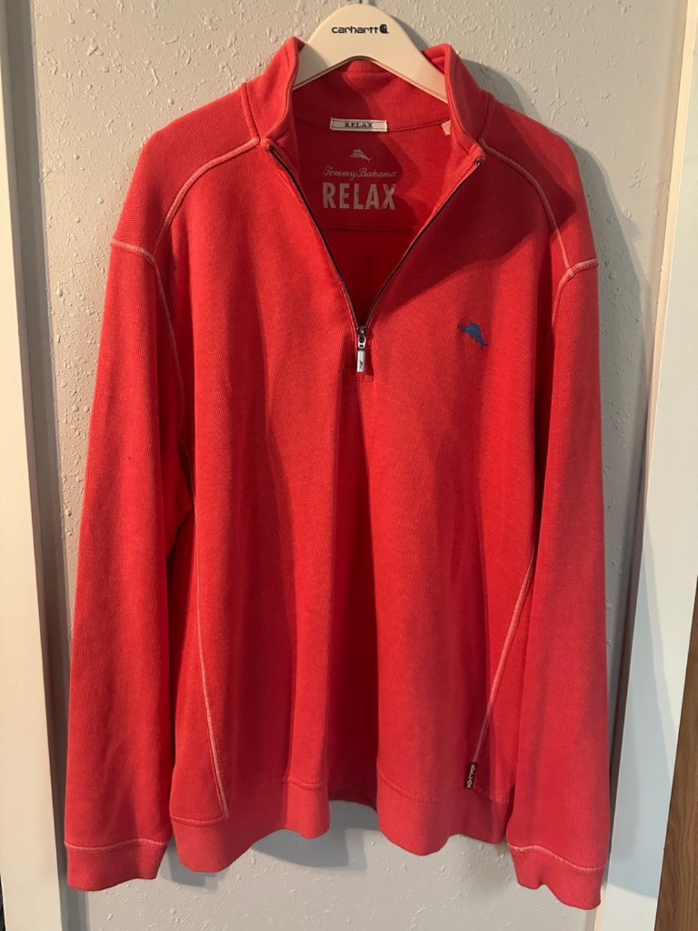 Tommy Bahama Men's Half-Zip Sweater - Coral Red